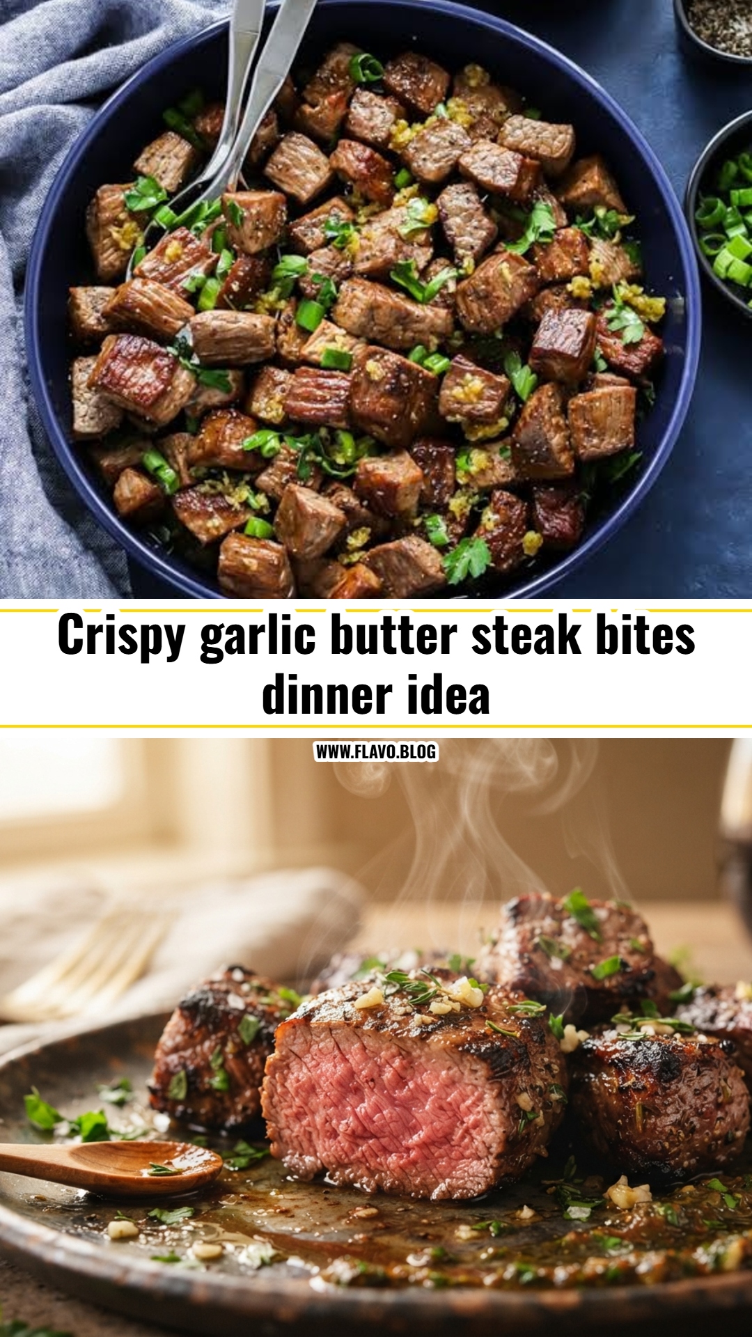 Easy garlic butter steak bites in ten minutes