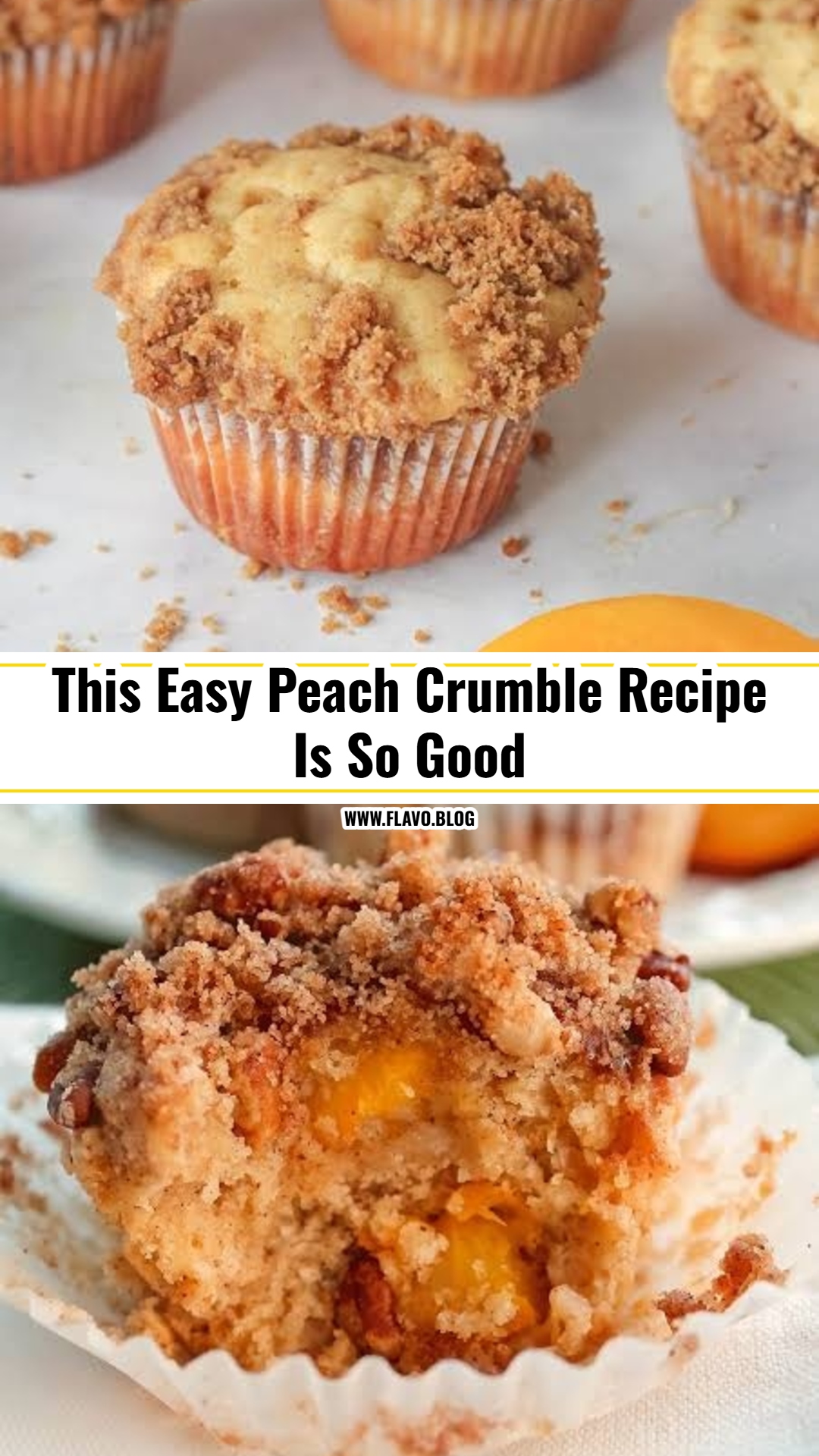 Easy Peach Muffins With Crumble Topping