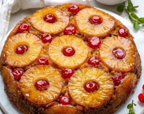 Easy pineapple upside down cake recipe anyone can make top view