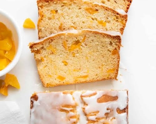 This easy peach bread recipe is perfect for summer top view