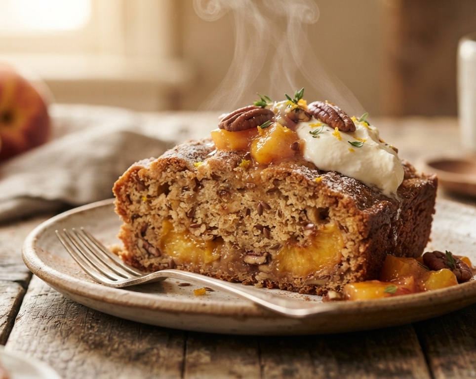 This easy peach bread recipe is perfect for summer suggested serving