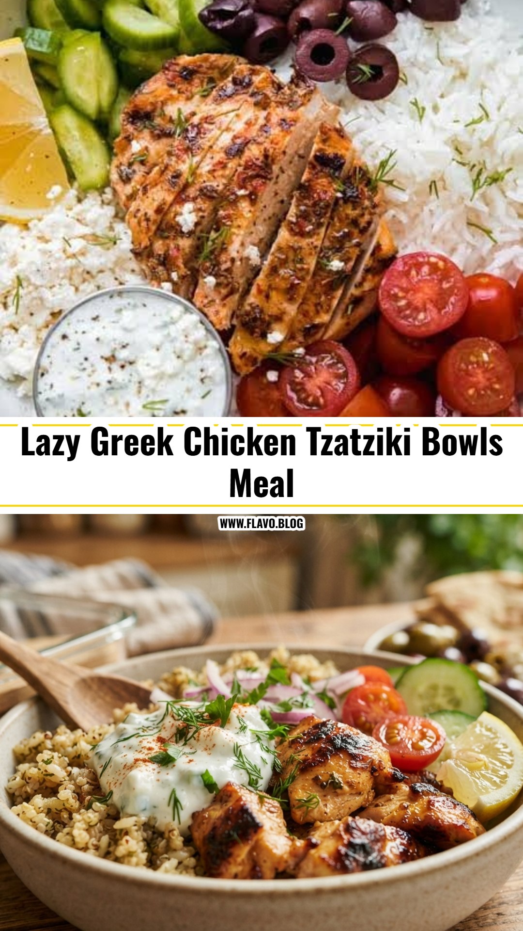 20 Minute Greek Chicken Tzatziki Bowls Meal Prep