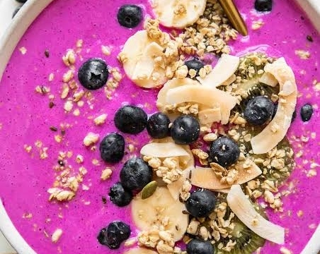 Easy Back to School Breakfast Fruit Smoothie top view