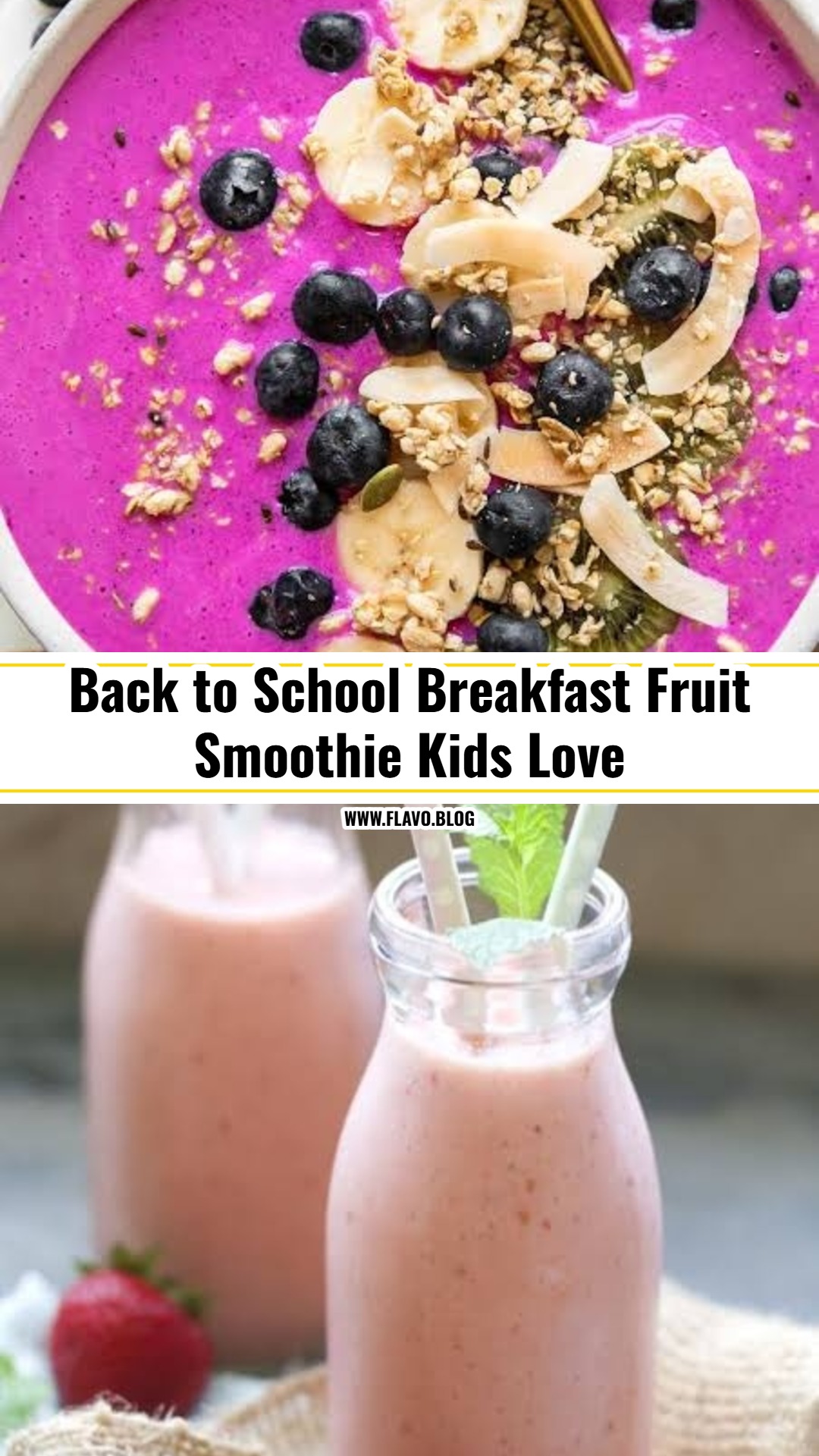 Easy Back to School Breakfast Fruit Smoothie