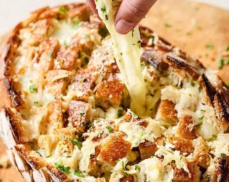 Easy Cheesy Garlic Herb Pull-Apart Bread top view