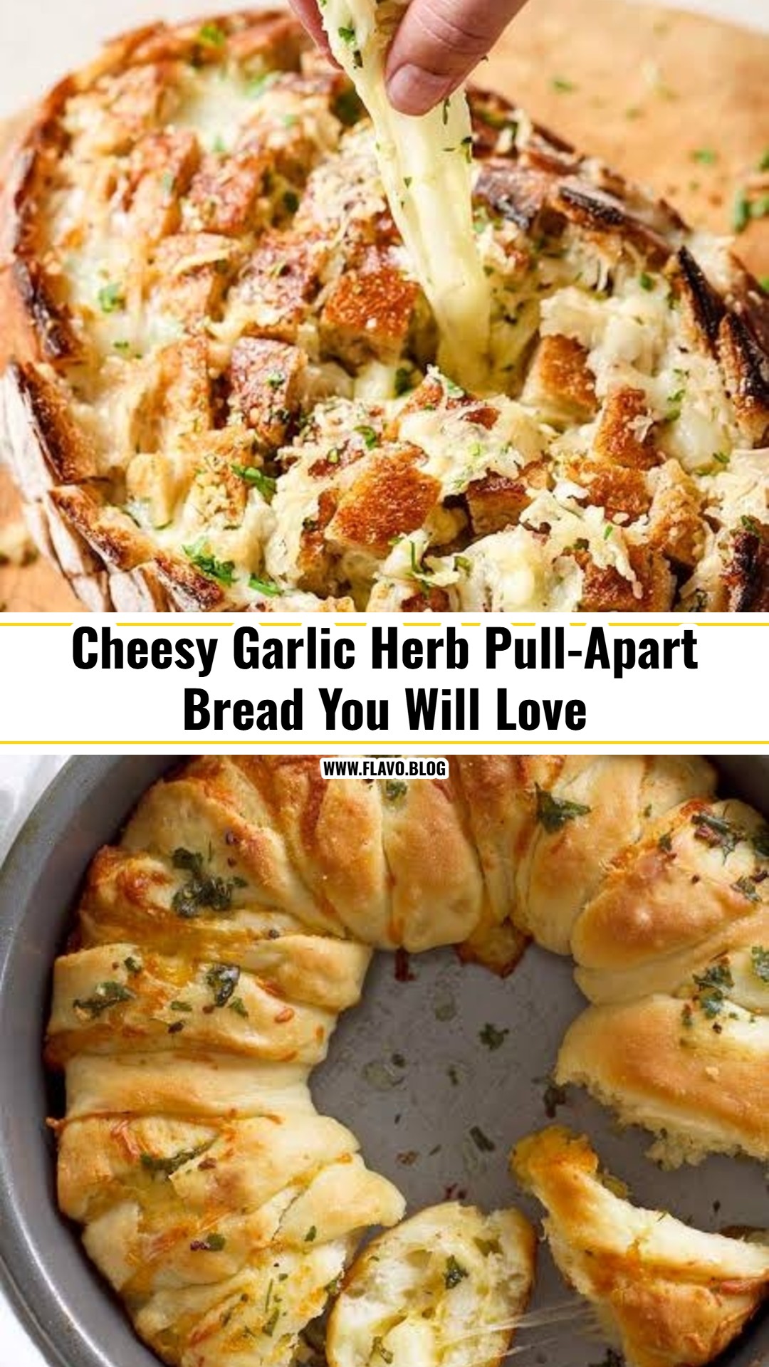 Easy Cheesy Garlic Herb Pull-Apart Bread