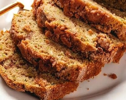 Easy Cinnamon Sugar Snickerdoodle Zucchini Bread top view