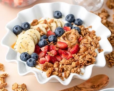Easy homemade granola recipe for your next yogurt bowl suggested serving