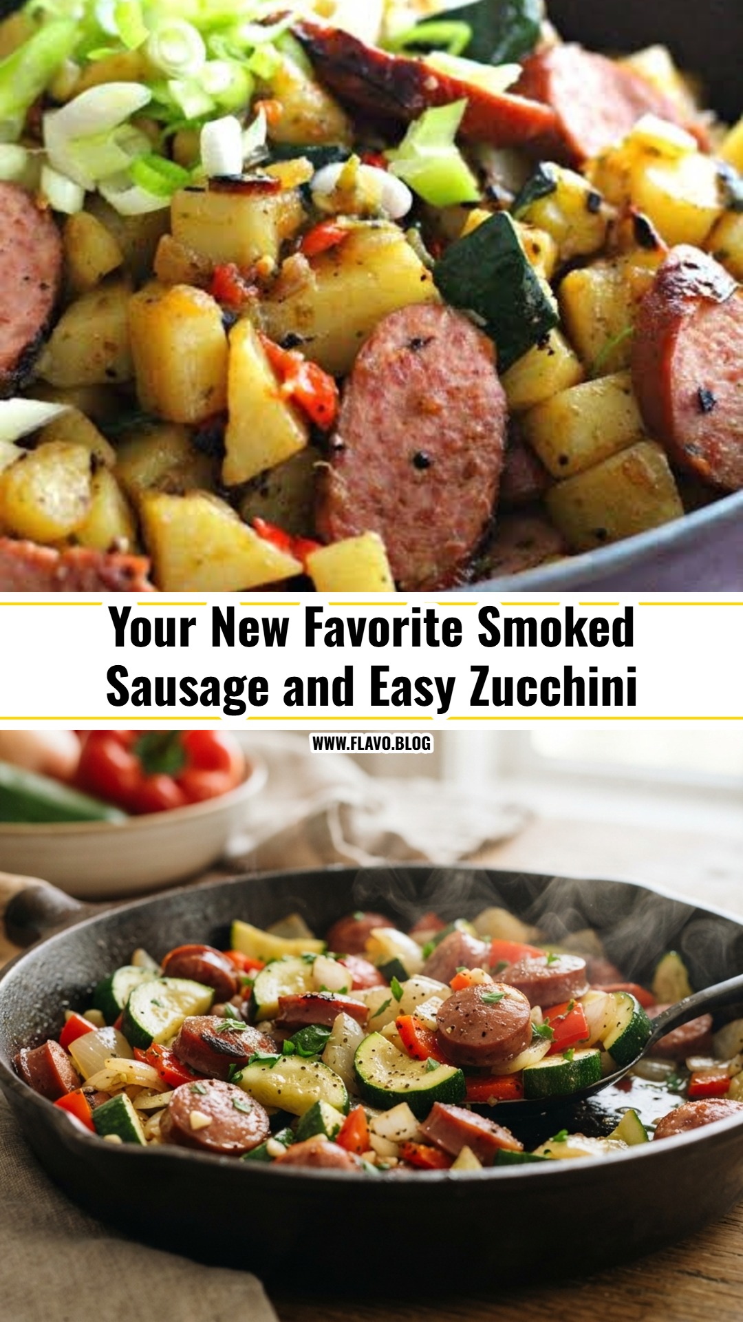 Easy Zucchini and Smoked Sausage Skillet Dinner