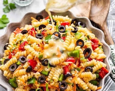 This easy italian pasta salad is the best summer side top view