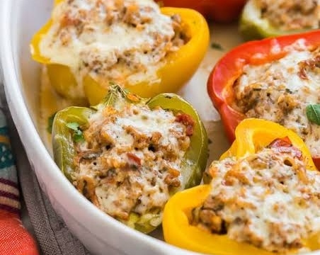This Stuffed Bell Peppers Meal Prep Is So Good top view