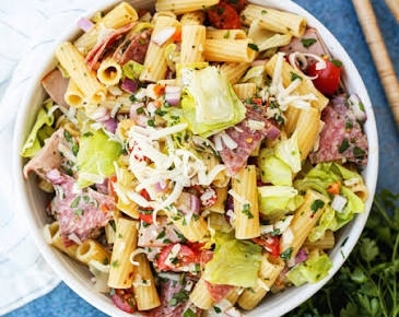 Viral Italian Grinder Pasta Salad Recipe top view