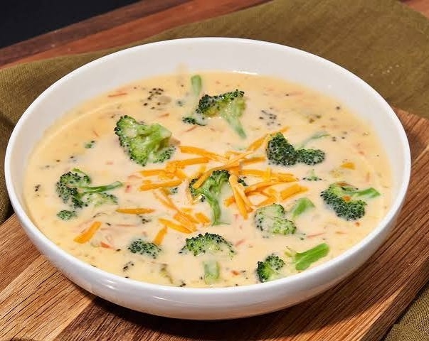 Best Ever Copycat Panera Broccoli Cheddar Soup suggested serving