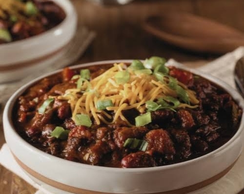Best Smoky Bourbon Bacon Chili For Game Day top view
