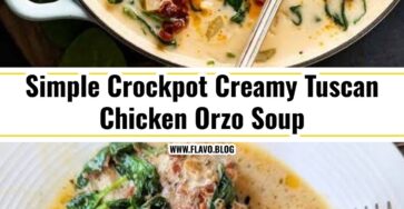 Cozy Creamy Crockpot Tuscan Garlic Chicken Orzo Soup