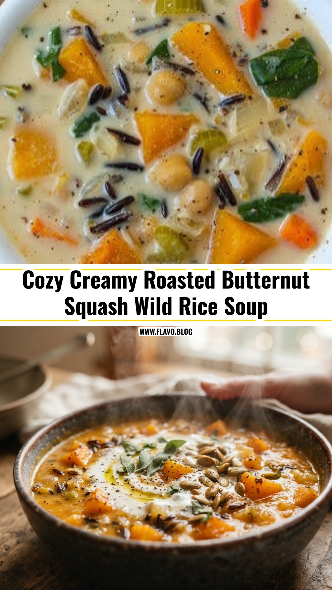 Cozy One Pot Butternut Squash and Wild Rice Soup
