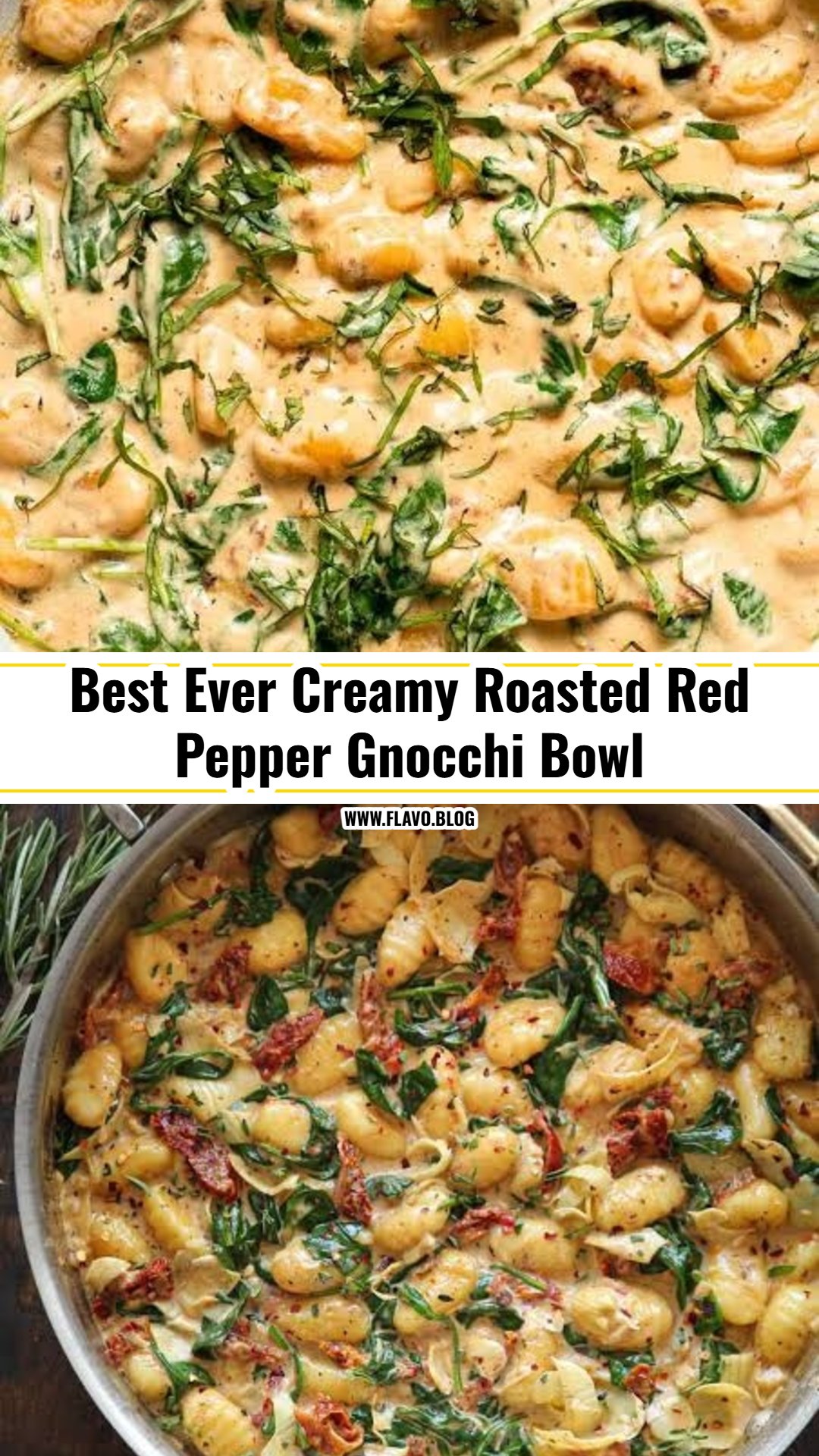 Creamy Tuscan Roasted Red Pepper Gnocchi Comfort Bowl