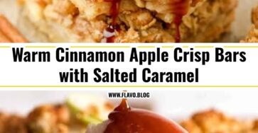 Easy Cinnamon Apple Crisp Bars with Salted Caramel