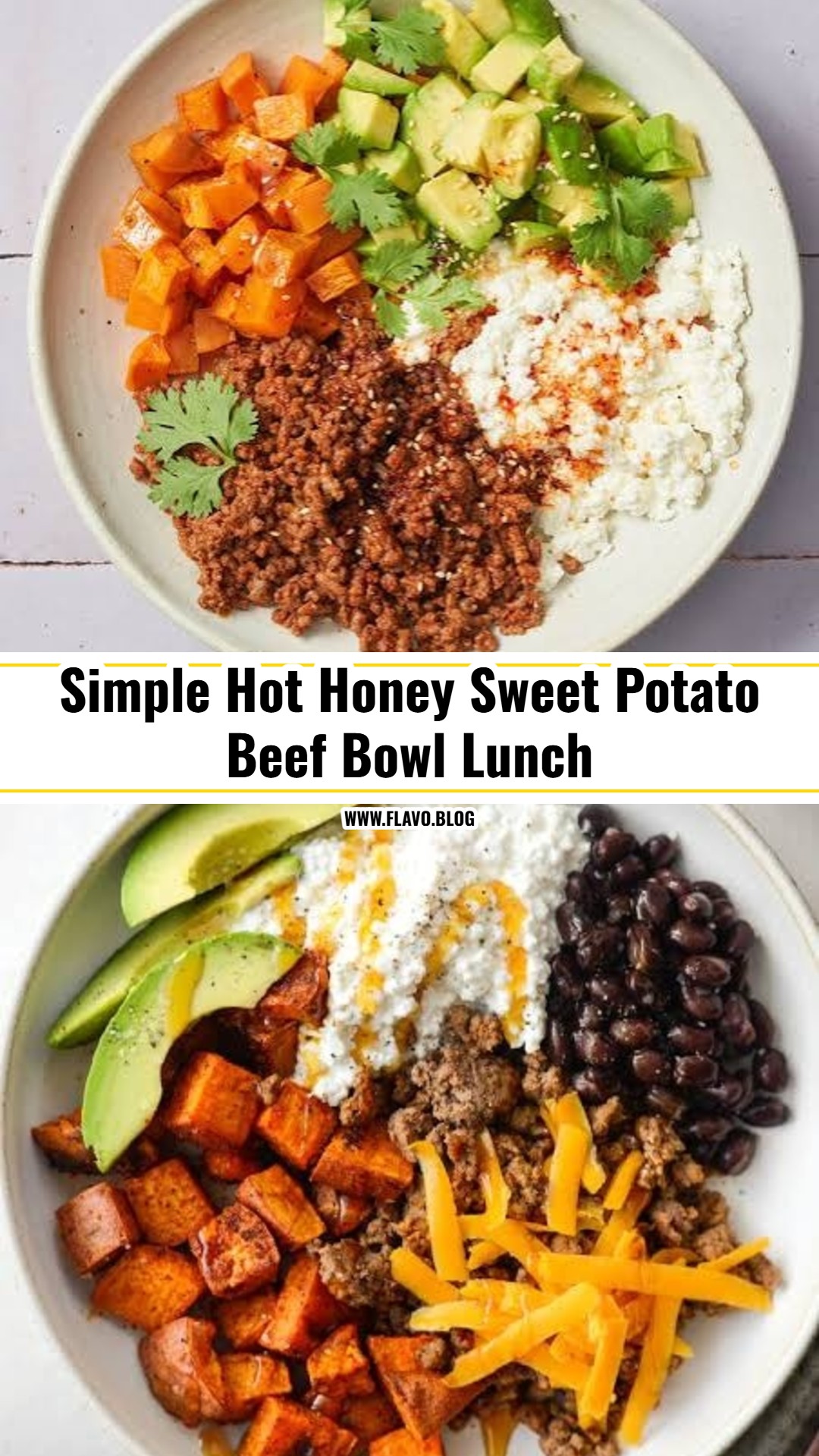 Easy Hot Honey Sweet Potato Beef Bowl Dinner