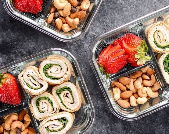 Easy Rainbow Turkey Pinwheel Bento Boxes top view