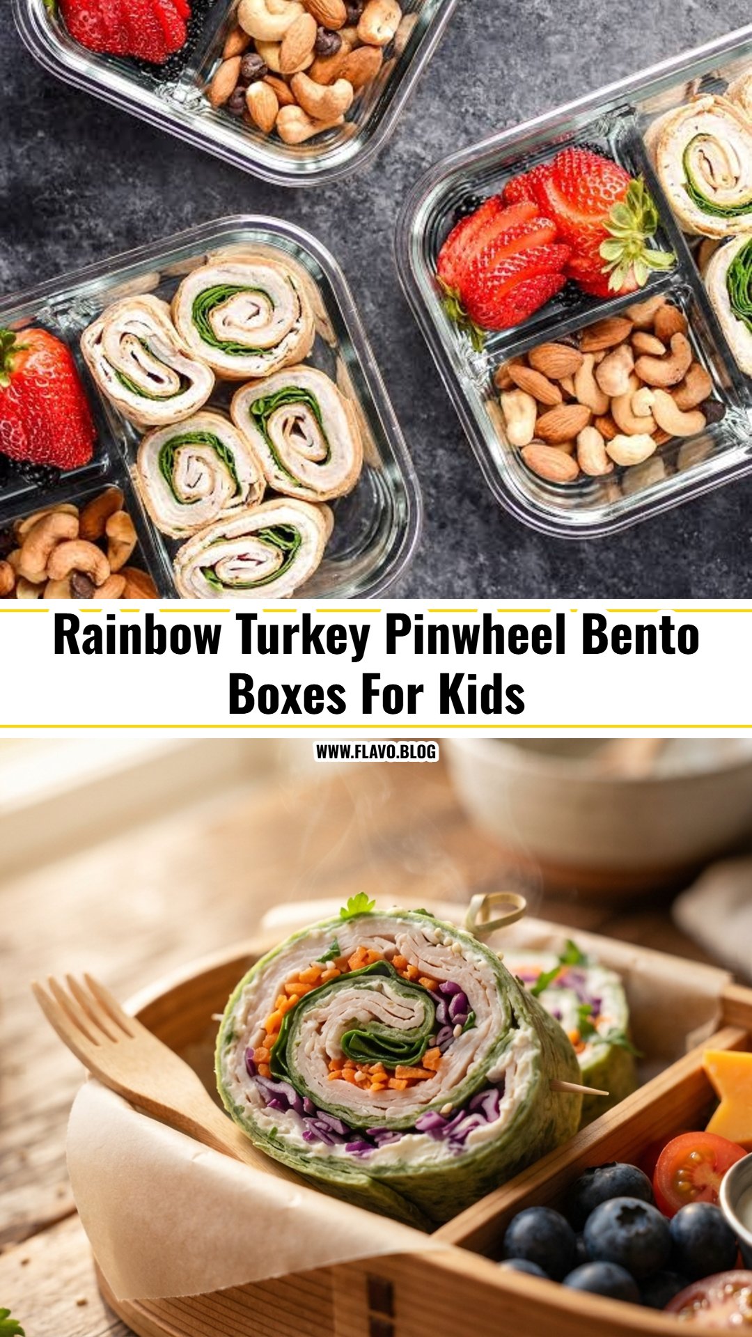 Easy Rainbow Turkey Pinwheel Bento Boxes