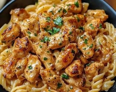 Quick and Easy Cowboy Butter Chicken Pasta Recipe top view