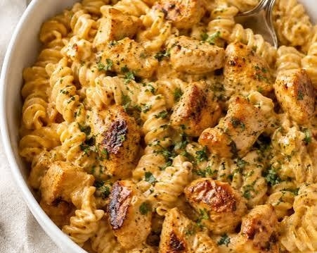 Quick and Easy Cowboy Butter Chicken Pasta Recipe suggested serving