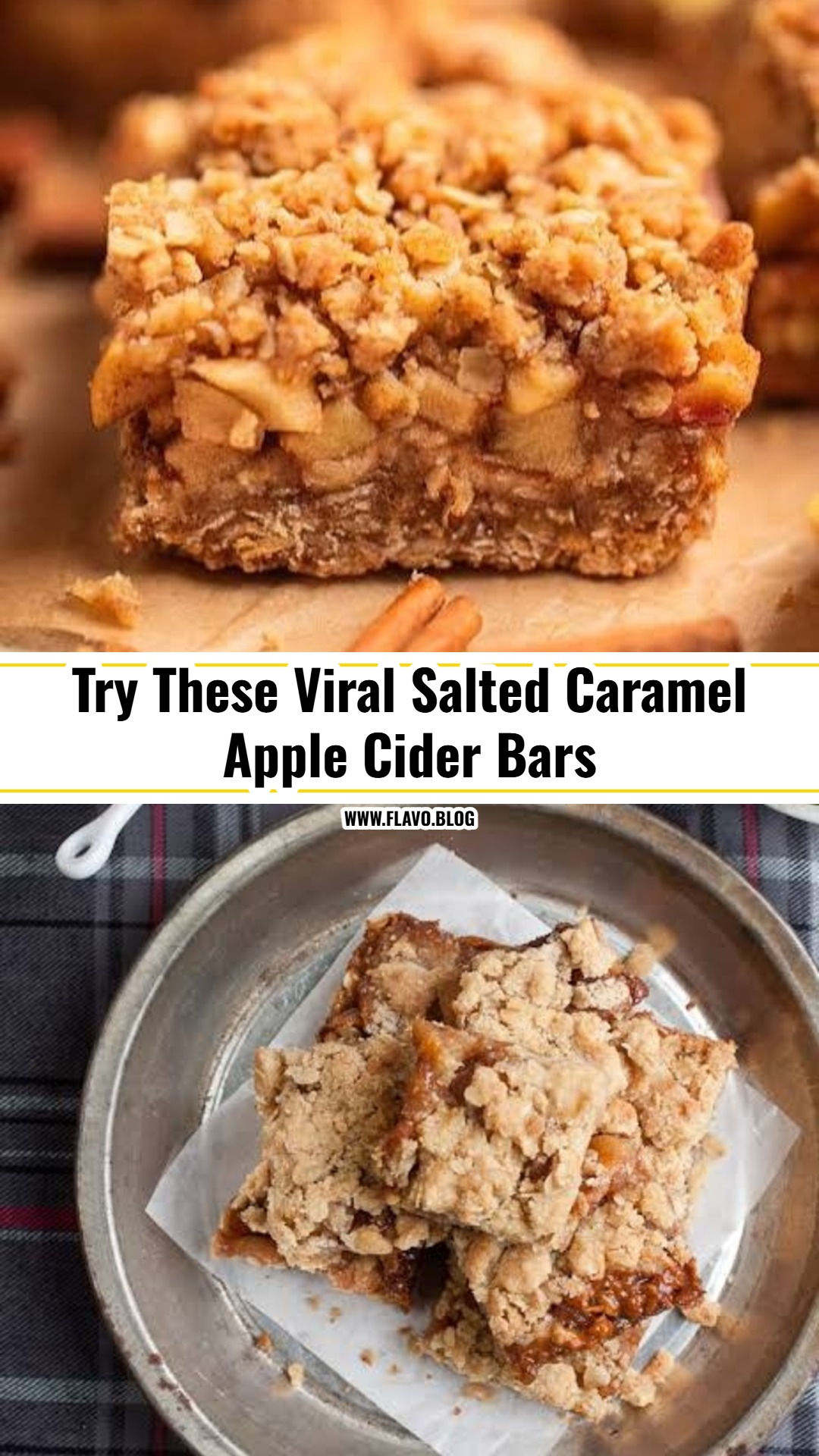 Salted Caramel Apple Cider Crumble Bars Are Magic