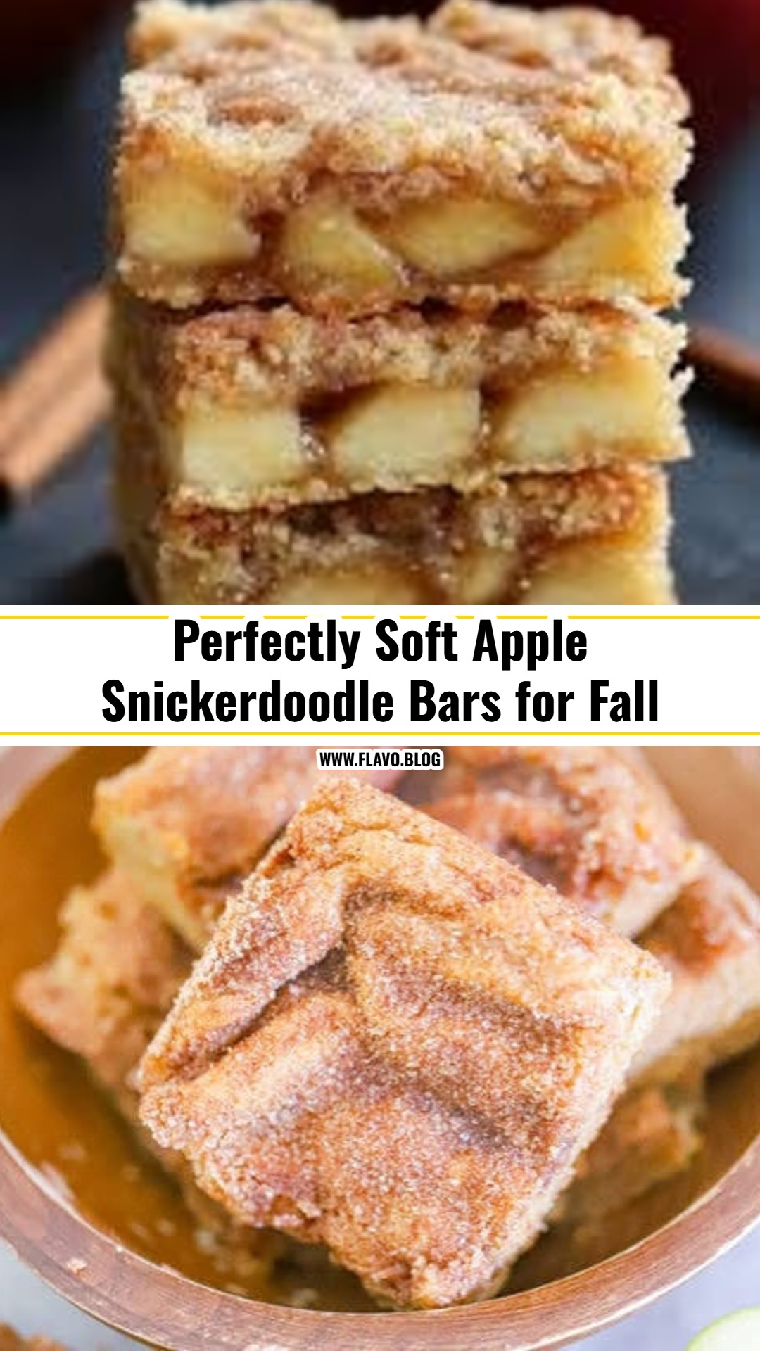 Soft and Chewy Apple Snickerdoodle Bars for Fall
