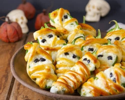 Spooky Mummy Jalapeno Poppers for Your Halloween Party top view