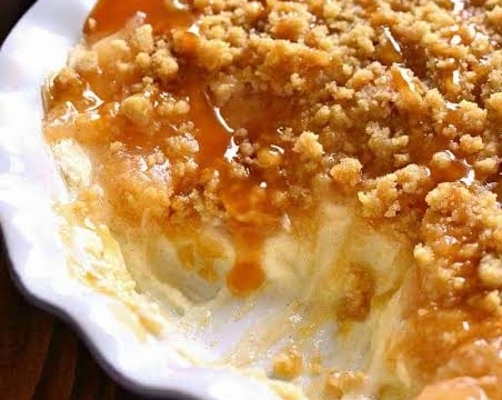The Best Caramel Apple Cheesecake Dip Recipe Ever top view