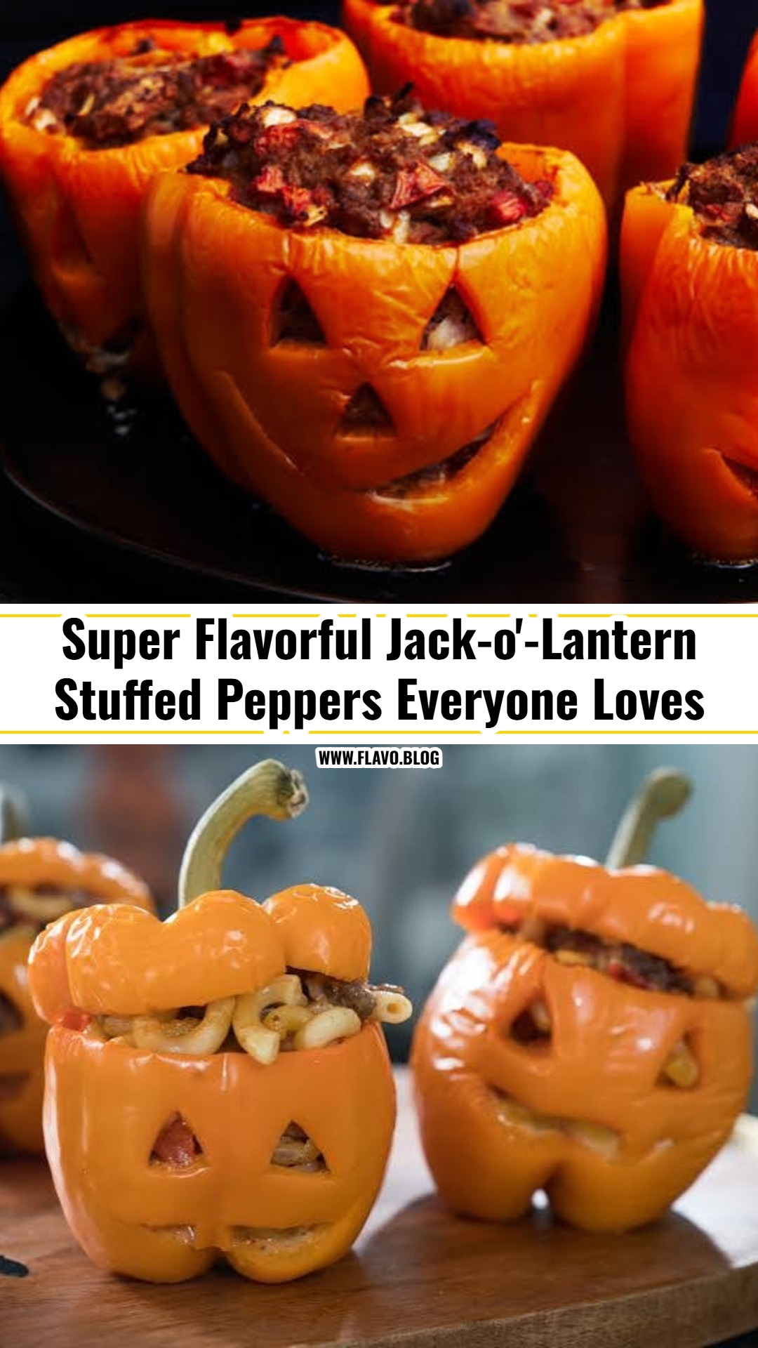 The Best Jack-o'-Lantern Stuffed Peppers Recipe Ever