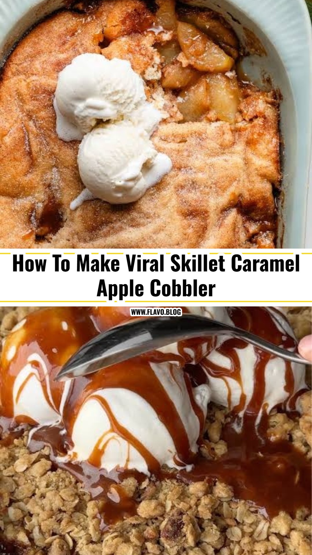 Viral 15 Minute Skillet Caramel Apple Cobbler Hack