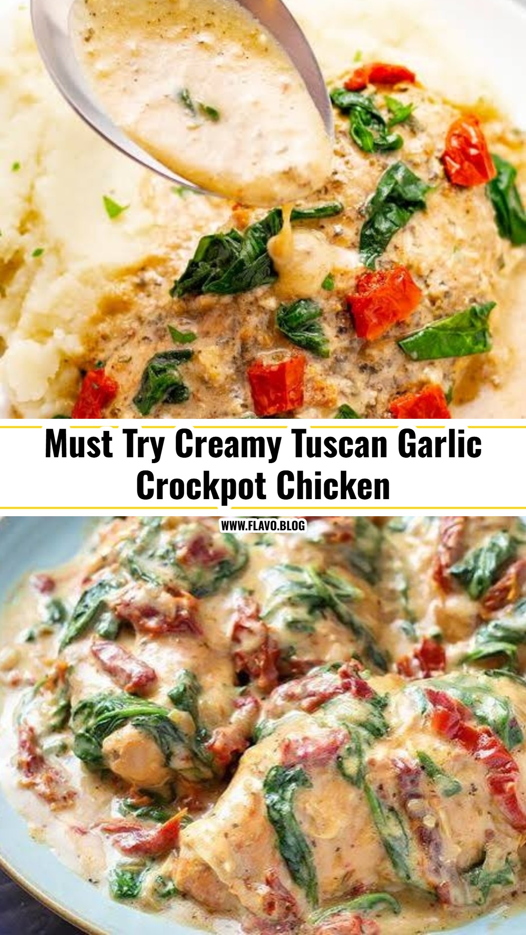 Viral Creamy Tuscan Garlic Crockpot Chicken
