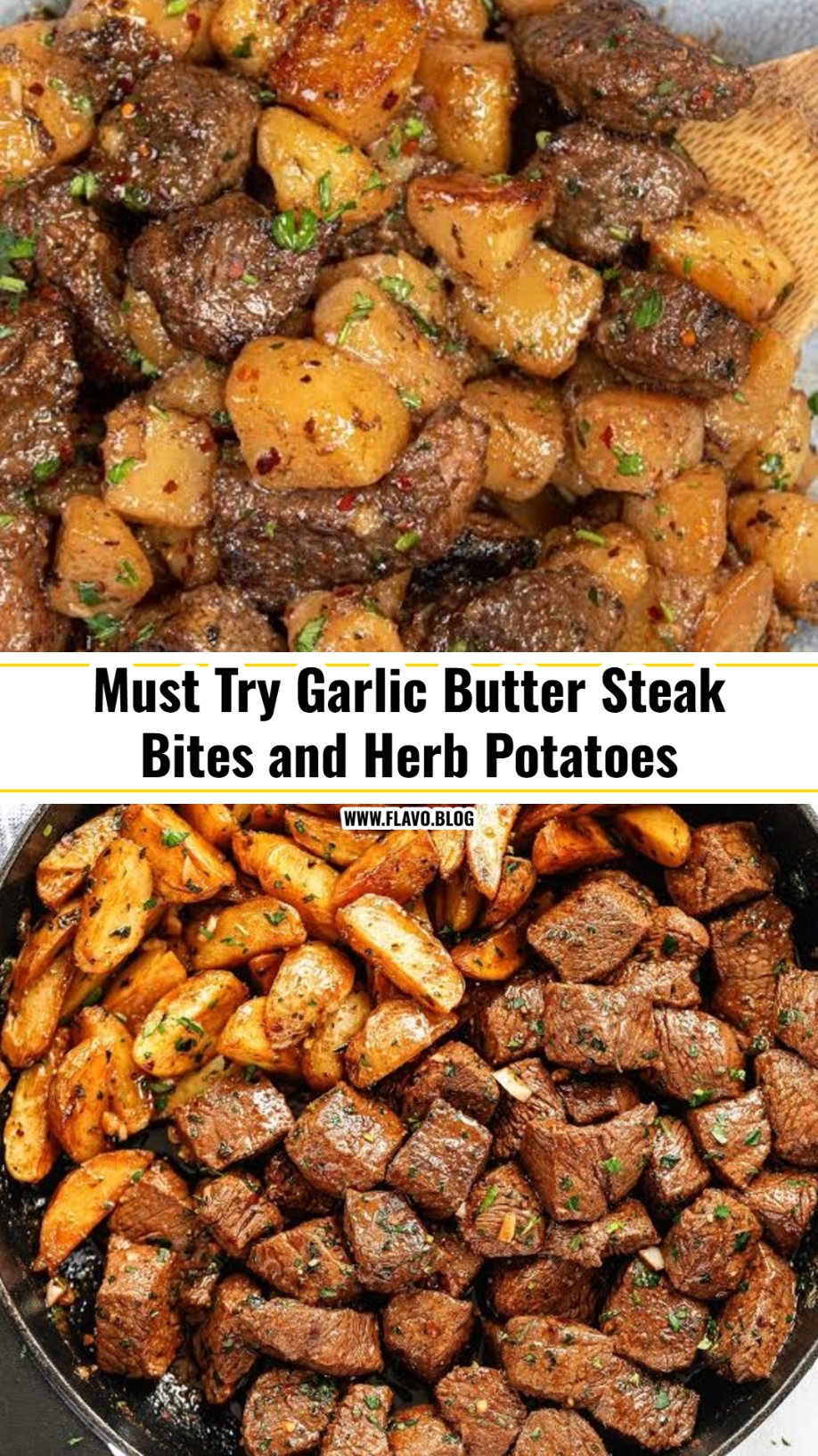 Viral Garlic Butter Steak Bites and Crispy Potatoes