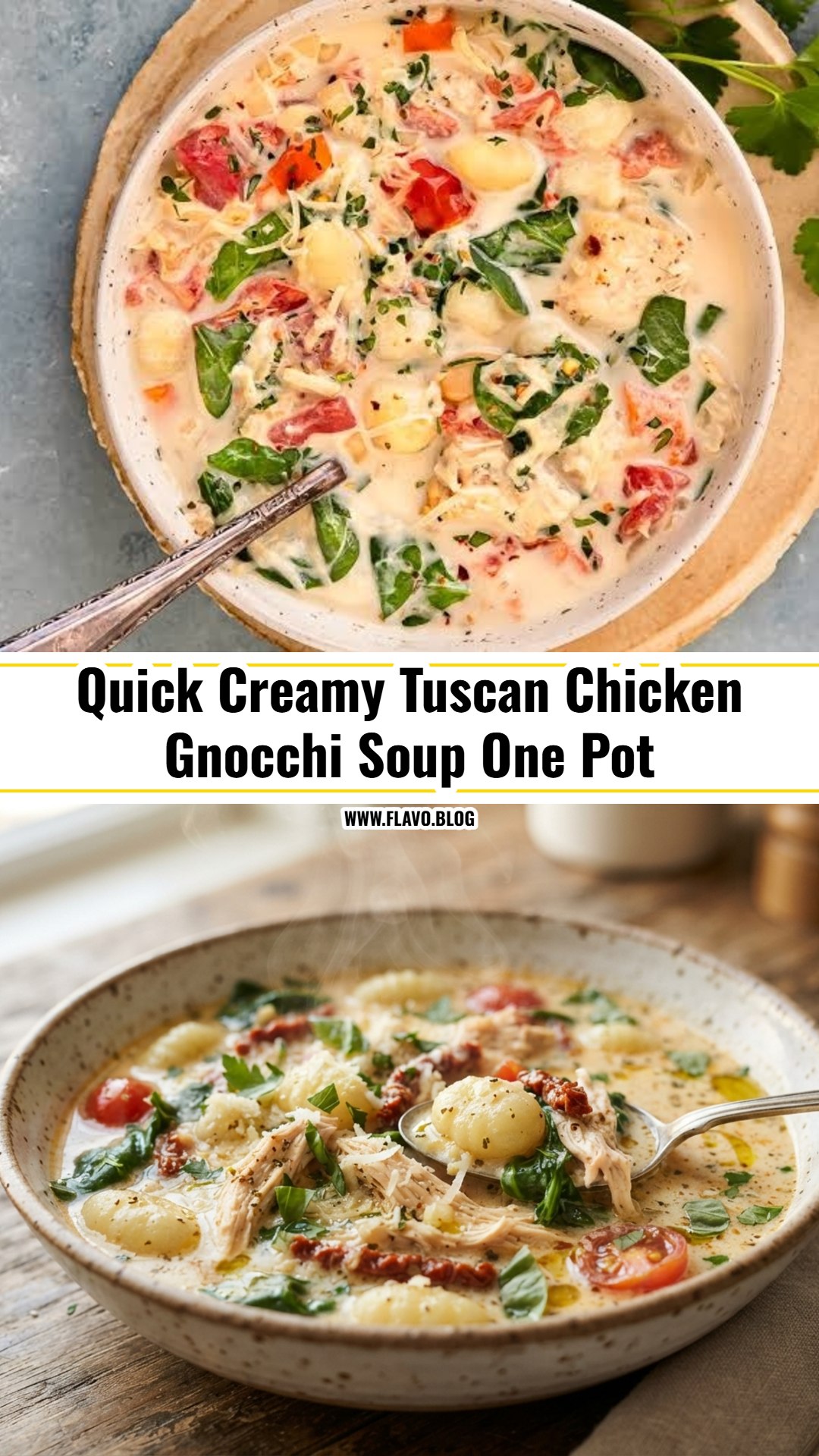 Viral One Pot Creamy Tuscan Chicken Gnocchi Soup